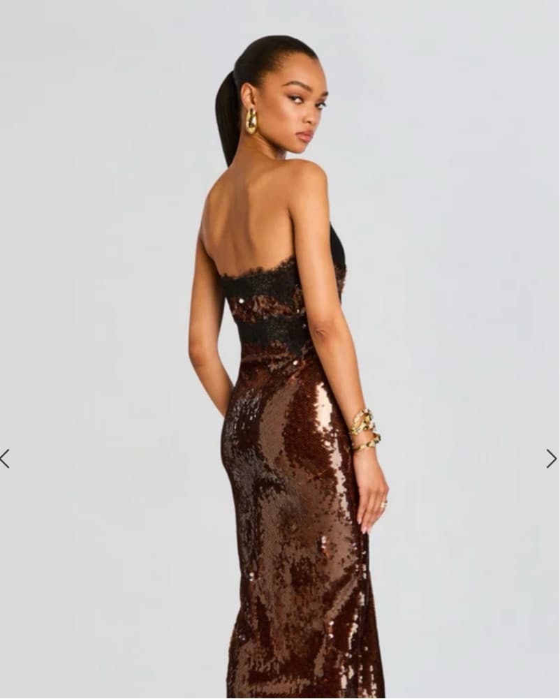 Retrofete Ellen Sequin Strapless Dress - Image 3