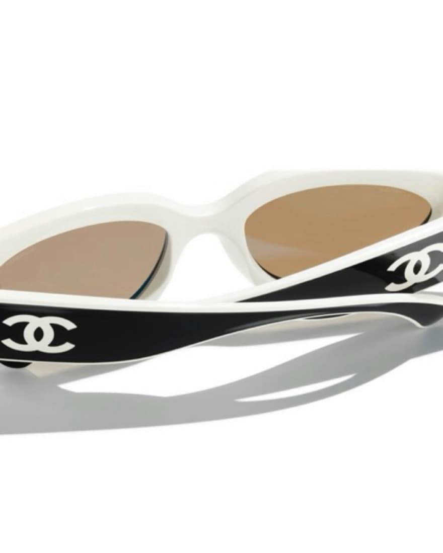 Chanel Black & White Cat Eye Sunglasses - Image 5