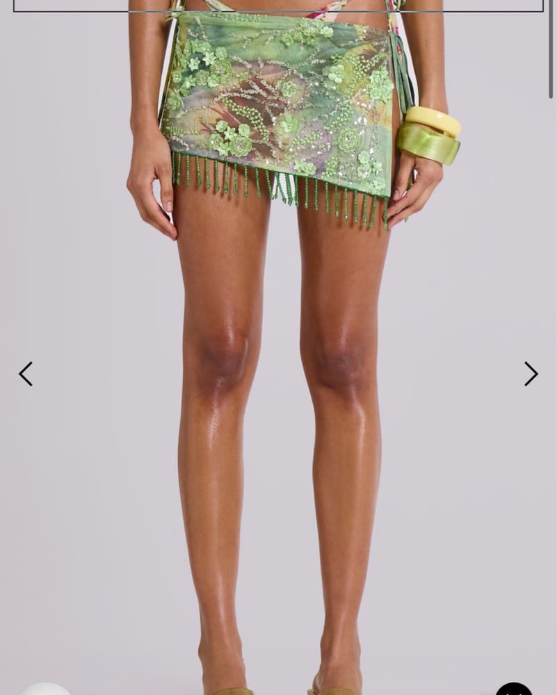 mellona embelished mini skirt lime - Image 5