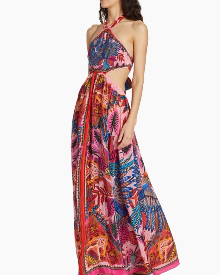 Floral Halter Farm Rio Maxi Dress - Image 1