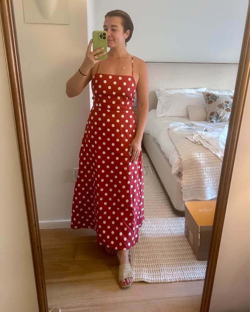 Posse lori Dress - Red Polka Dot Maxi - Image 3