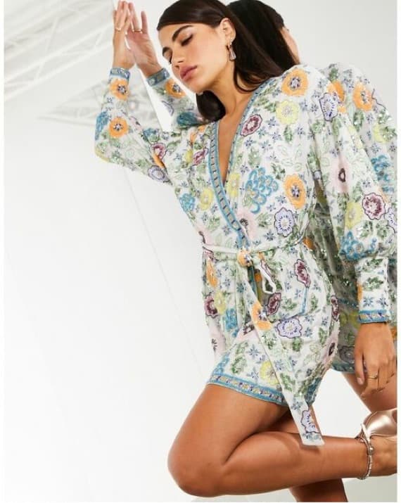 ASOS Edition Embellished Floral Dress 0 - Image 2