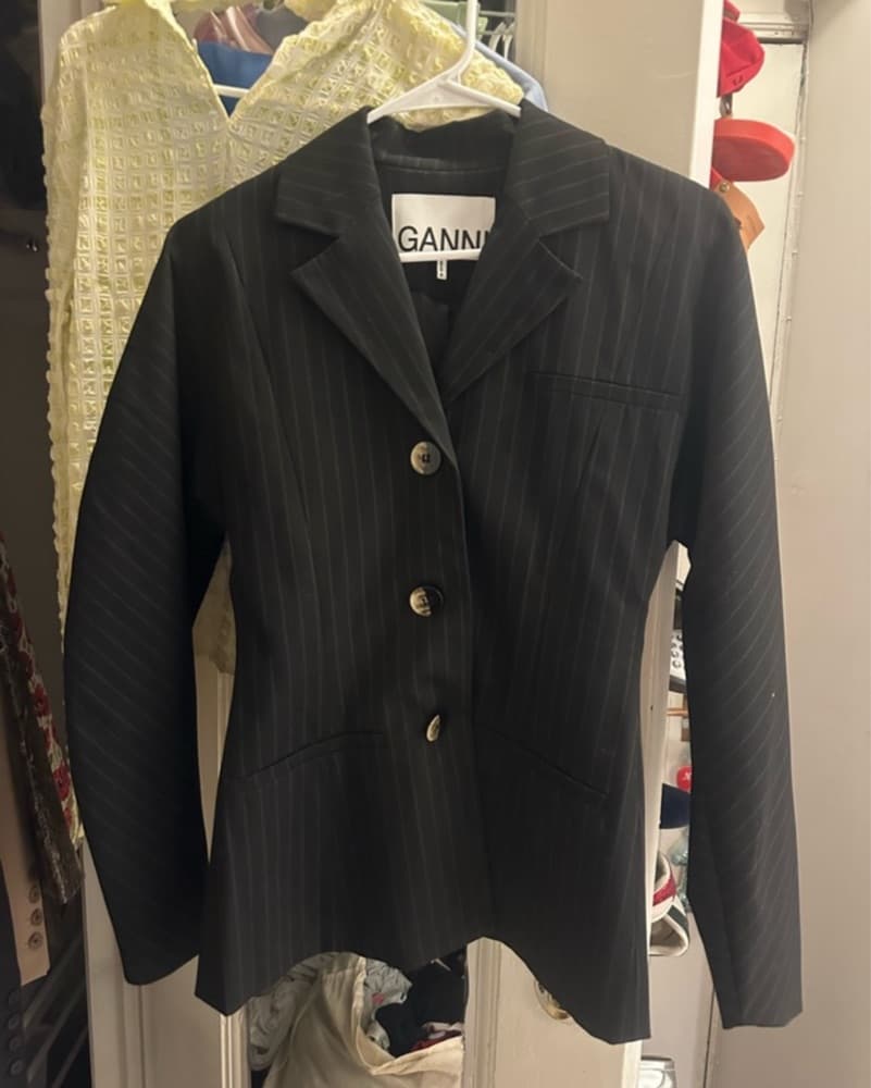 GANNI PINSTRIPE BLAZER  - Image 1