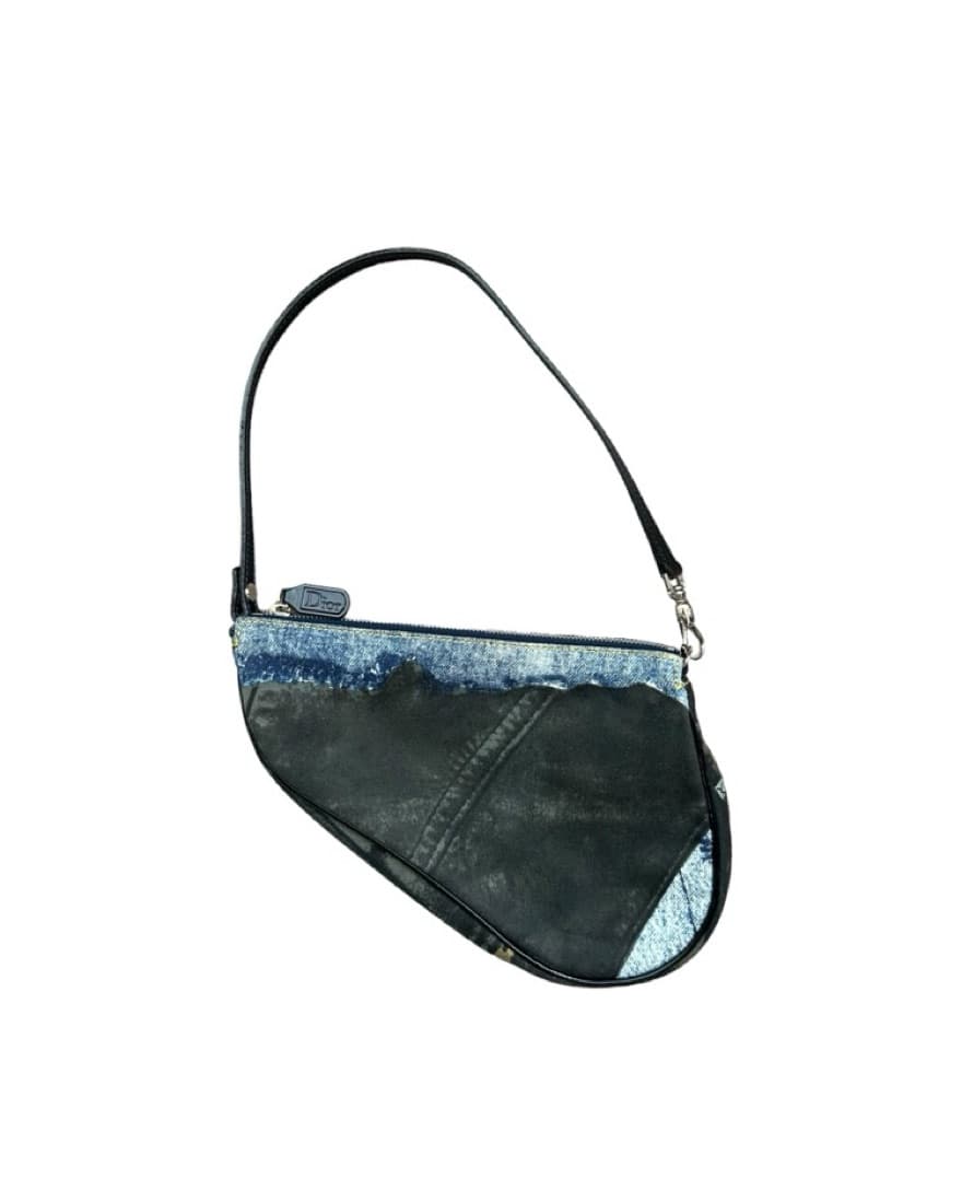 Dior 2002 Denim Print Saddle Bag - Image 1