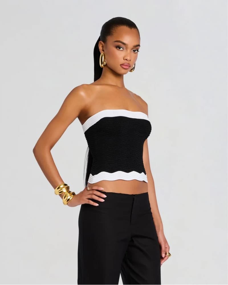 Retrofete Metallic Hart Knit Tube Top - Image 5