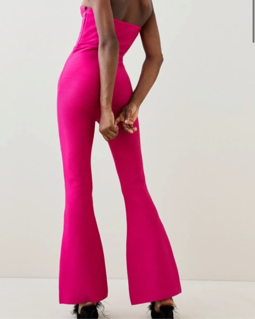 Knitted Bandage Corset Detail Jumpsuit - Image 2
