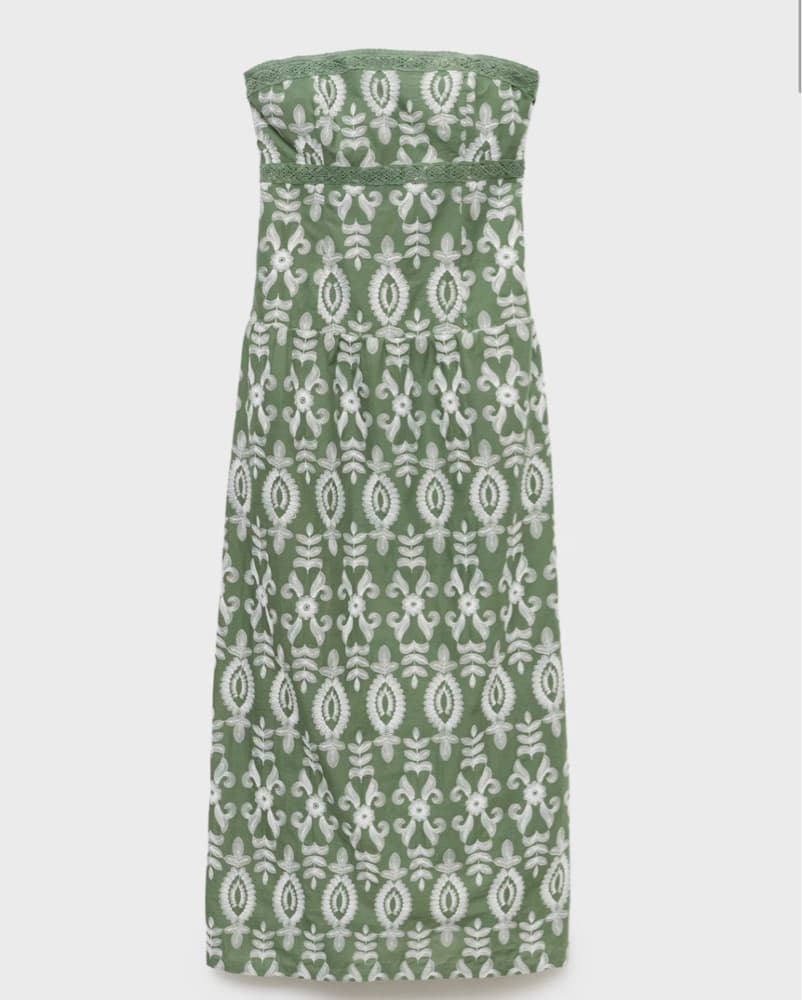 Strapless Embroidered Dress  - Image 2