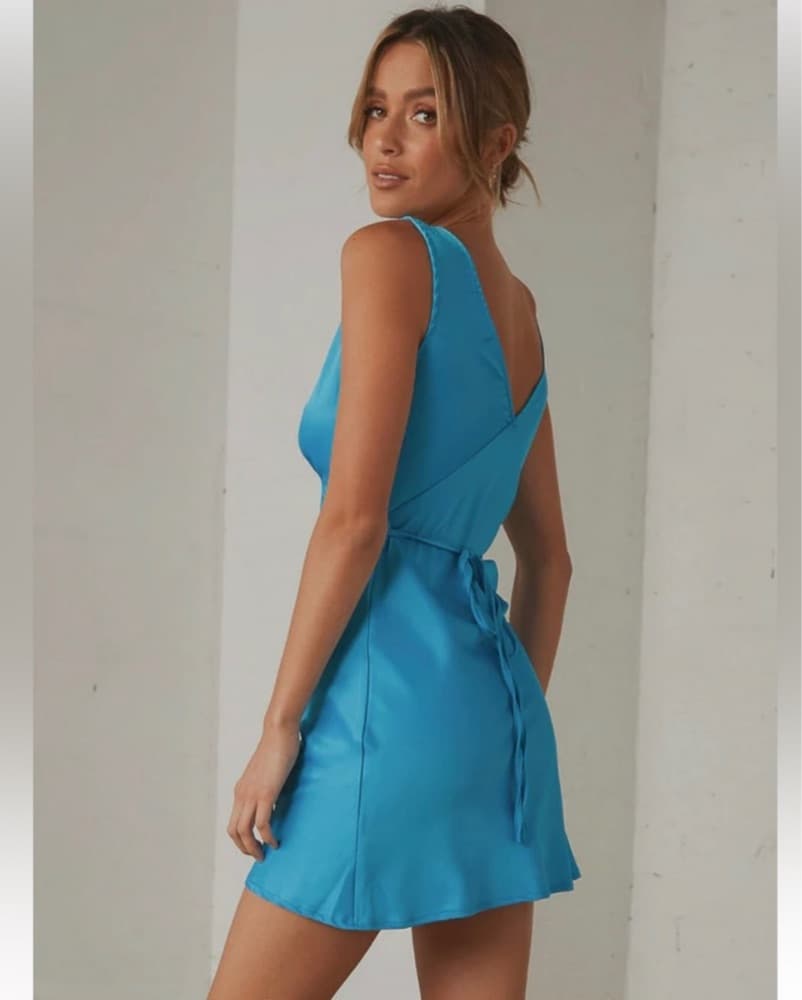 Blue Slip Dress - Image 3