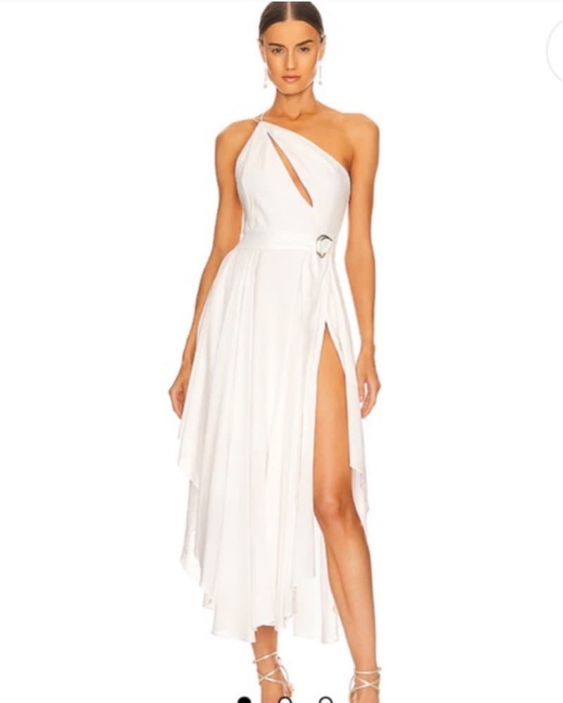 SAU LEE Morgan Dress in White - Image 1