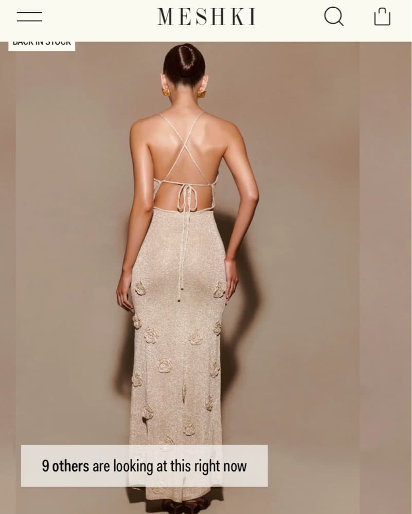 Meshki Suki Gold Metallic Knit Dress - Image 2