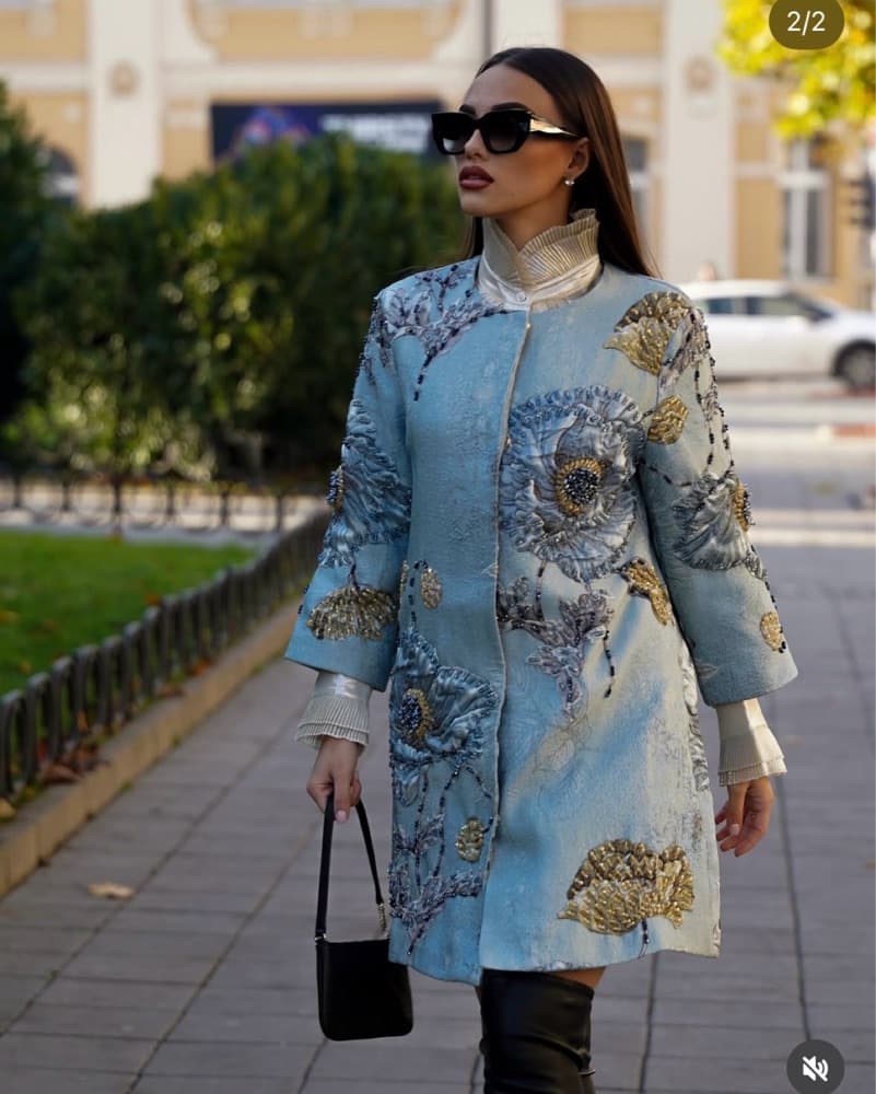 Handbeaded 3d Floral Jacket  - Image 2