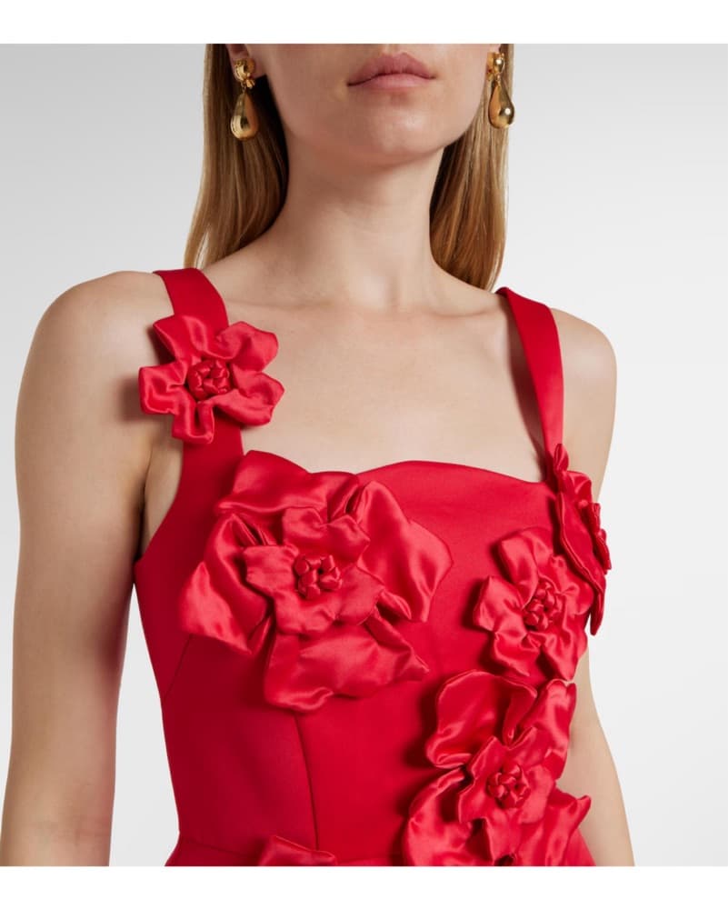 Leo Lin Rianne Dress | Red Wedding Guest Dress, Oscar de la renta, Red Formal Dress, - Image 4