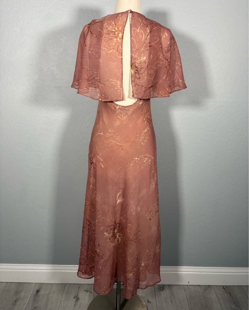Zara Pink Chiffon Maxi Dress XS - Image 3