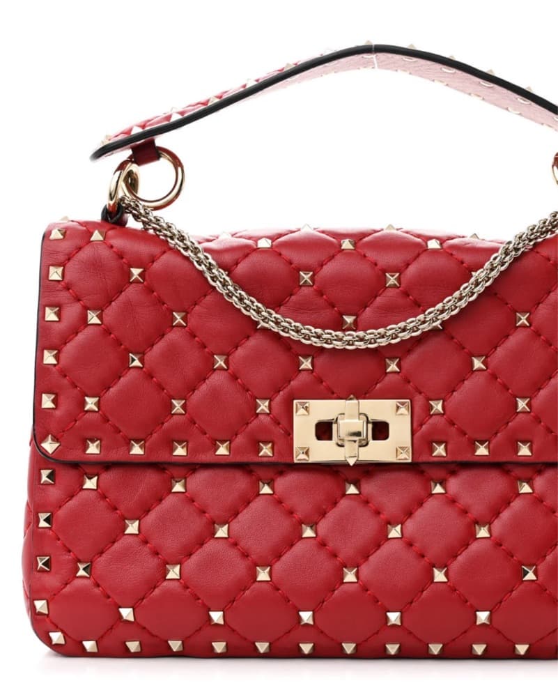 Valentino Red Studded Shoulder Bag - Image 1