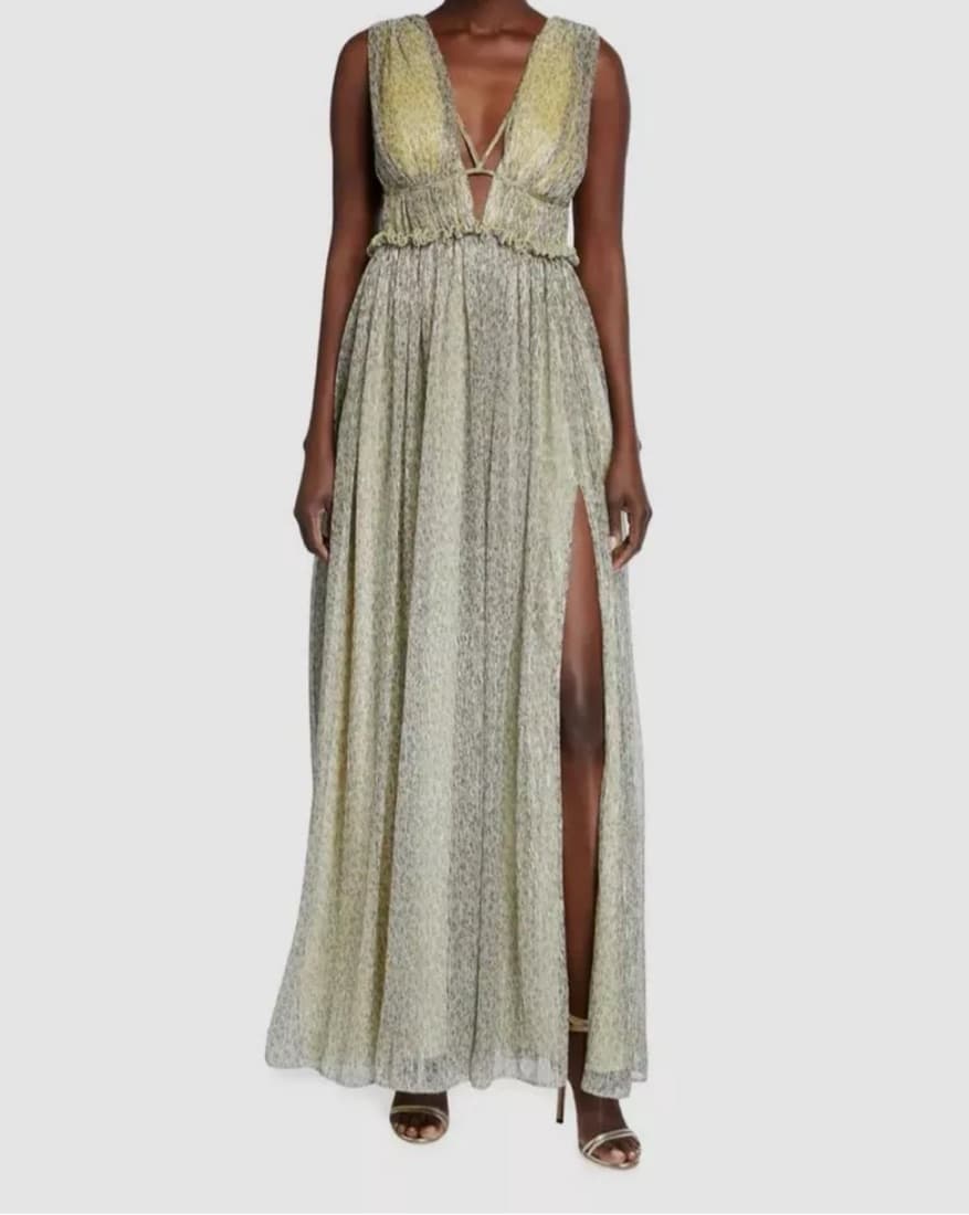Simkhai Yellow Metallic Dress - Image 1