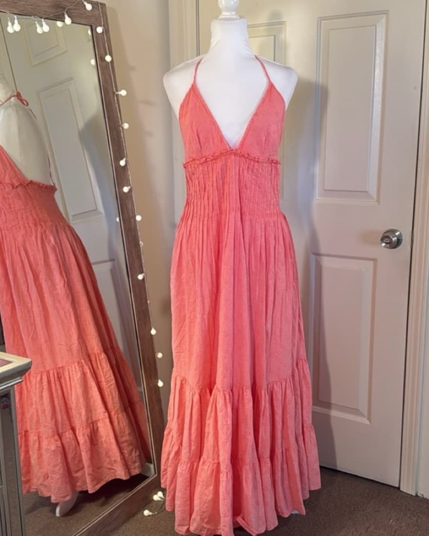 Pink Free People Halter Maxi Sundress - Image 4