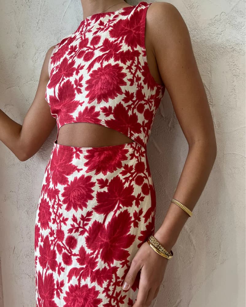 Sir The Label Red Floral Dress - Image 5