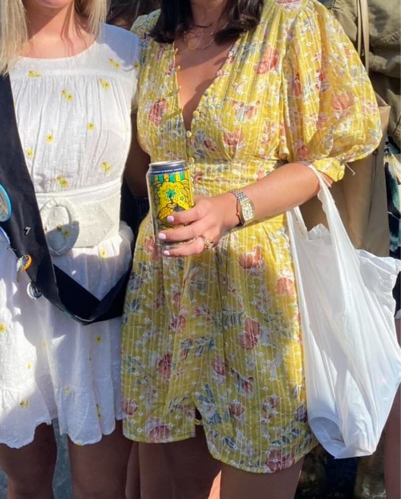 Sabo Dress Yellow Embroidered  - Image 4