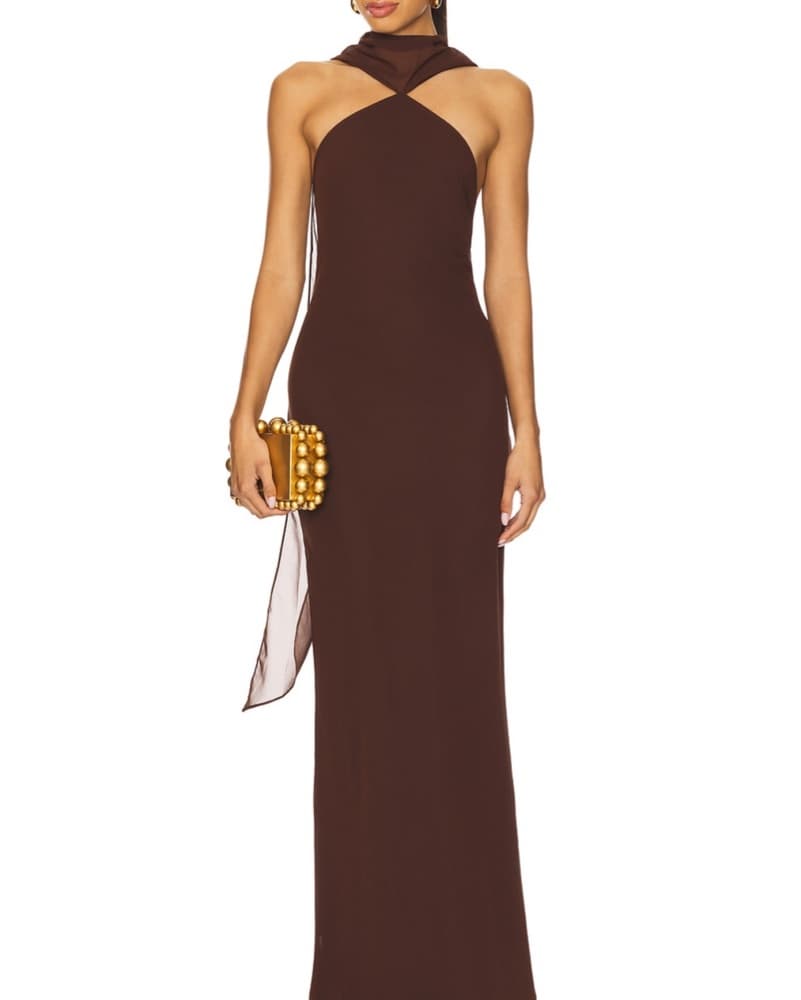 Amanda Uprichard Brown Maxi Dress - Image 1