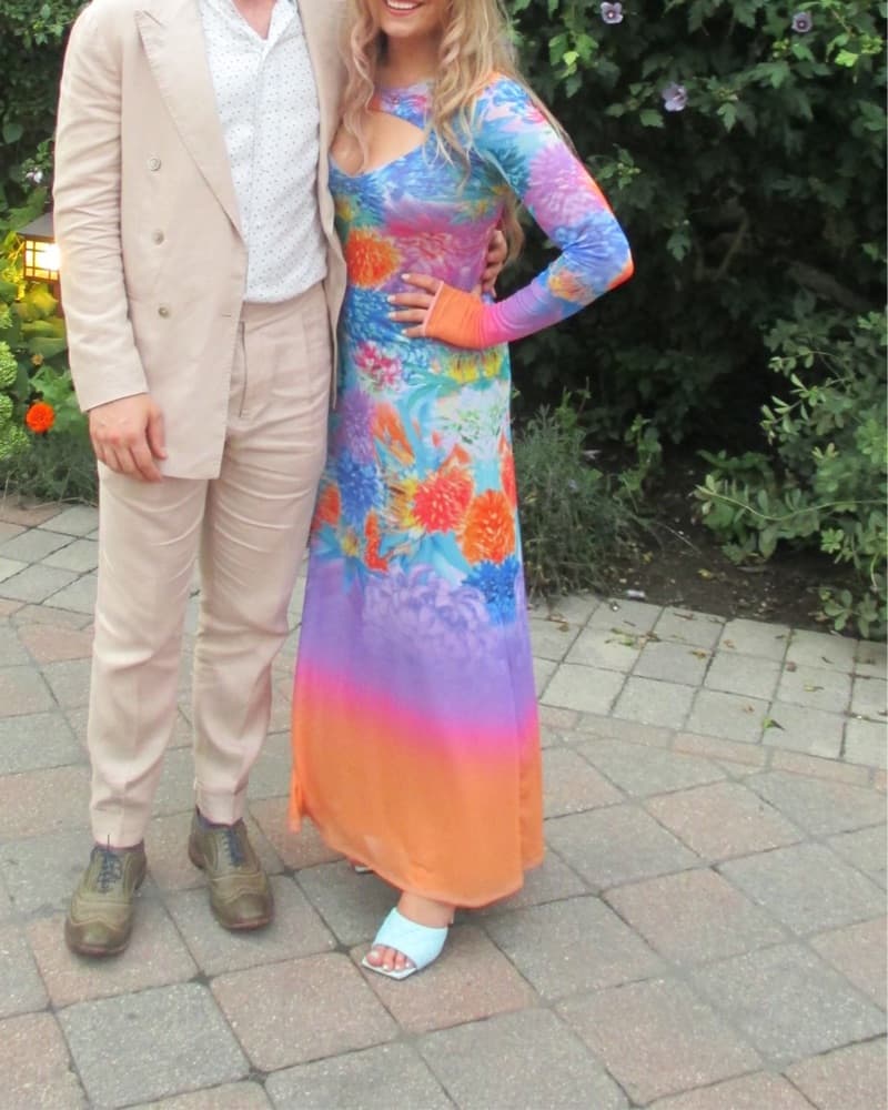 Afrm Cyr Maxi Dress Neon Botanical - Image 3