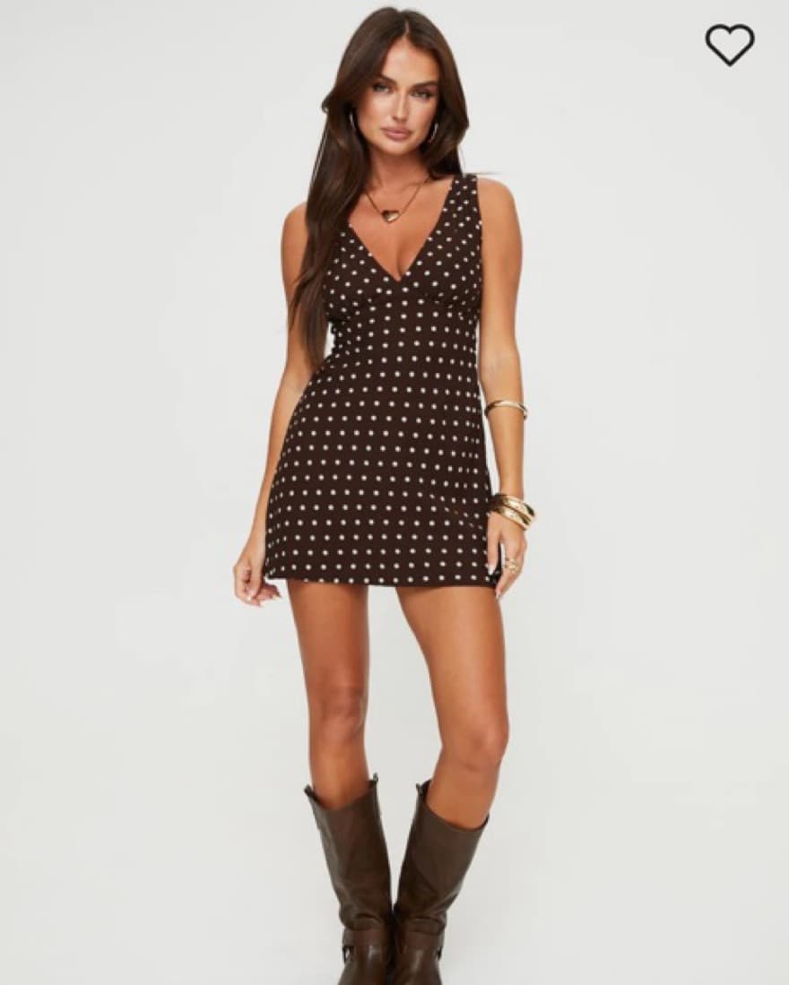 Brown Polka Dot Dress  - Image 1