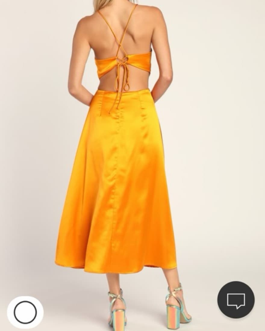 NEVER WORN. Open Back Satin Mid Dress - Image 2