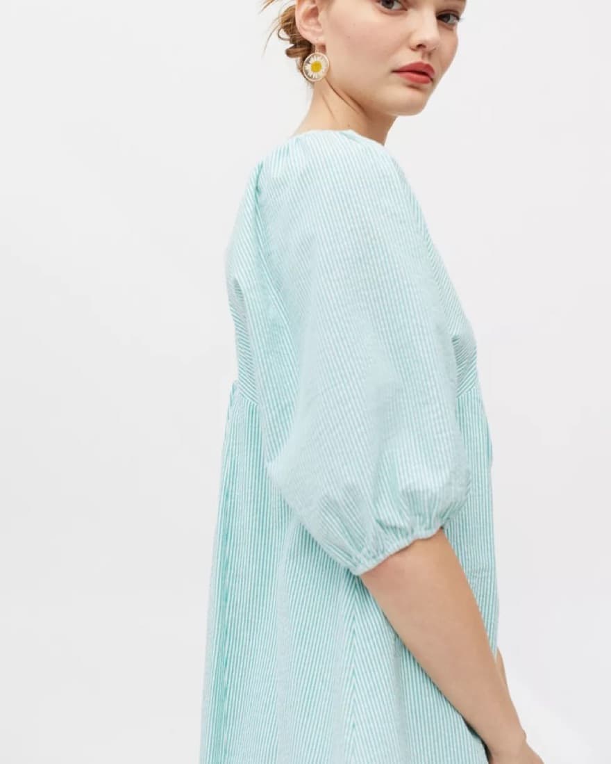 Urban Outfitters Green Striped Mini Dres - Image 2