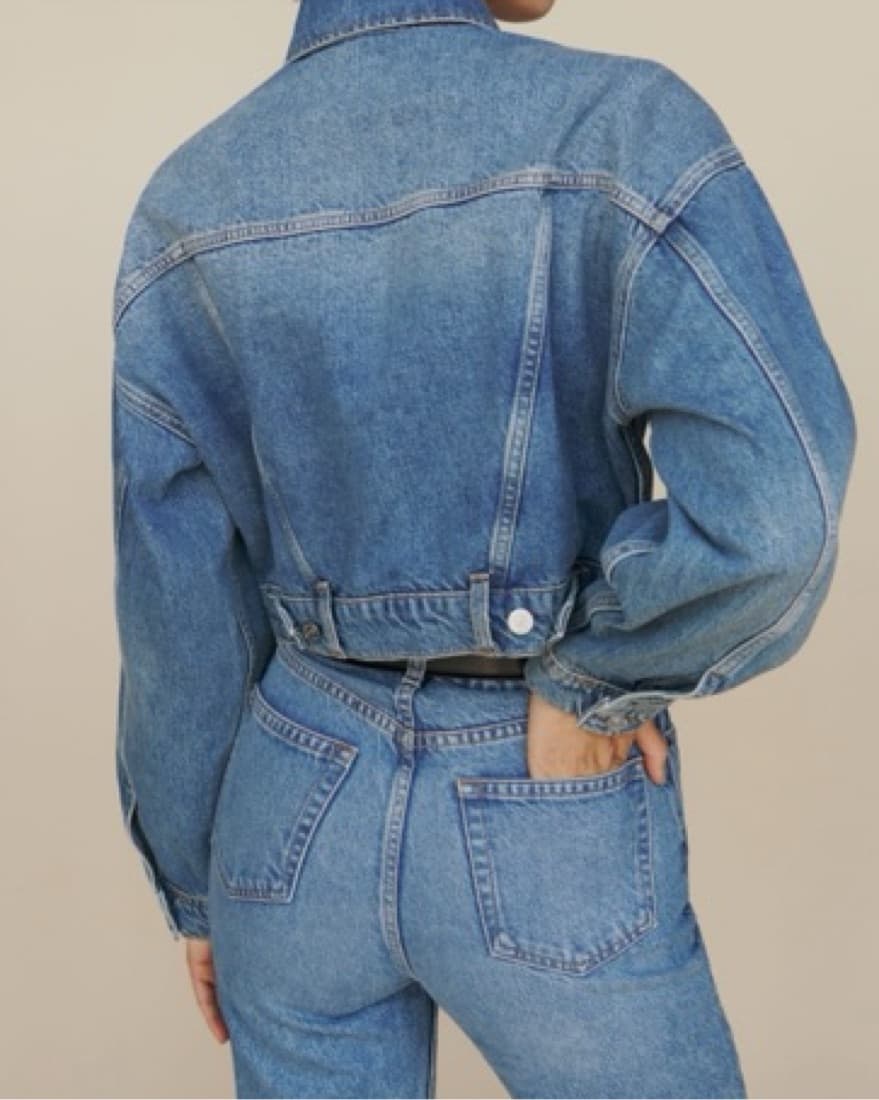Reformation Jori Cropped Denim Jacket - Image 5