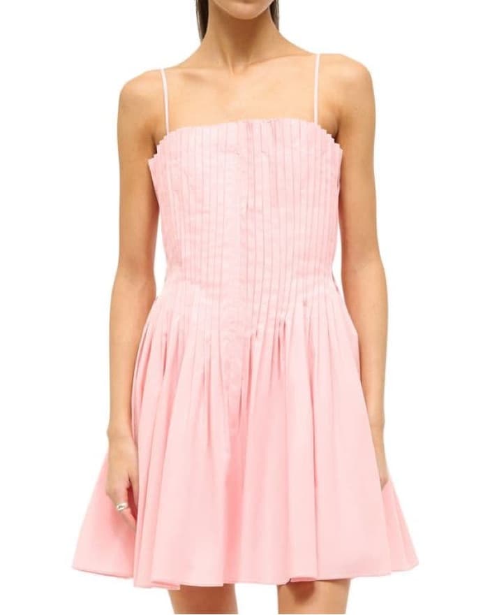 Staud Bella Pleated Mini Dress - Image 2