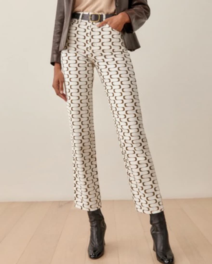 reformation high rise straight leg jeans - Image 1