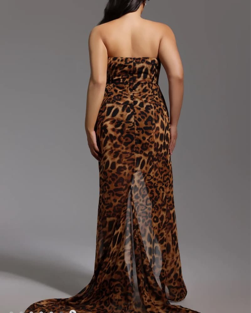 Leopard Print Chiffon Gown - Image 5
