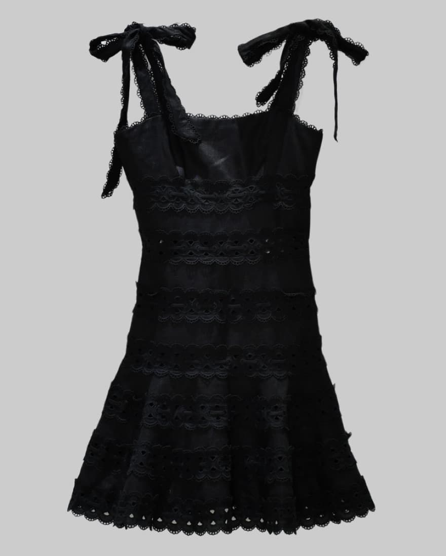 Zimmerman Tie Shoulder Eyelet Mini Dress - Image 2