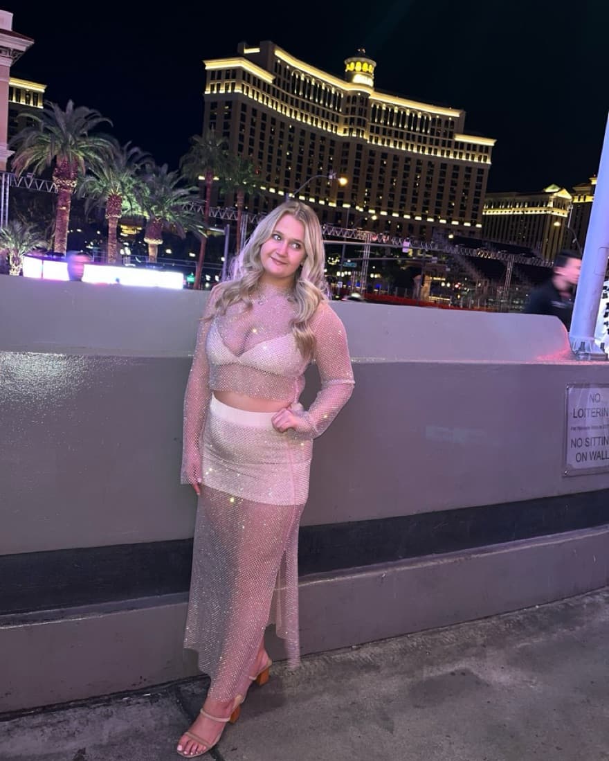 Pink Rhinestone Skirt Set  - Image 2