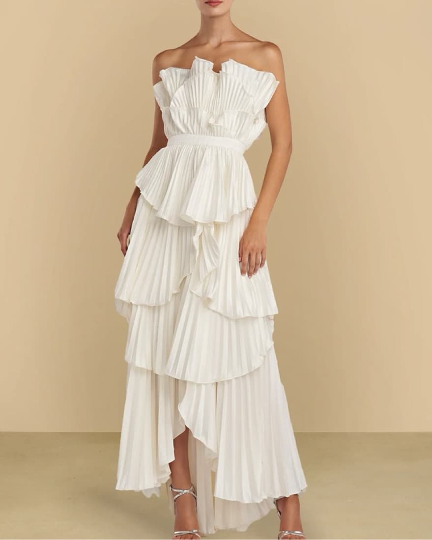 AMUR Judah Scallop Pleated Dress - Image 1