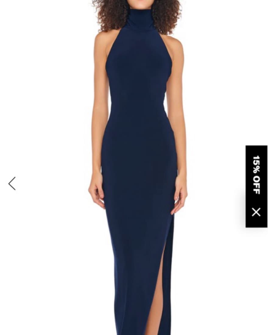Norma Kamali Halter Turtle SideSlit Gown - Image 1