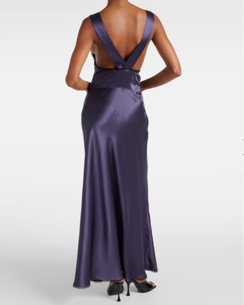 SIR Aries lace-trimmed silk satin gown - Image 2