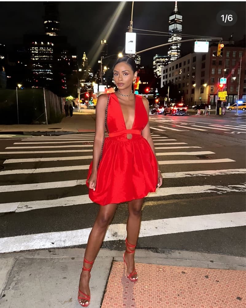 Kika Vargas Elegant Mini Red Dress  - Image 1