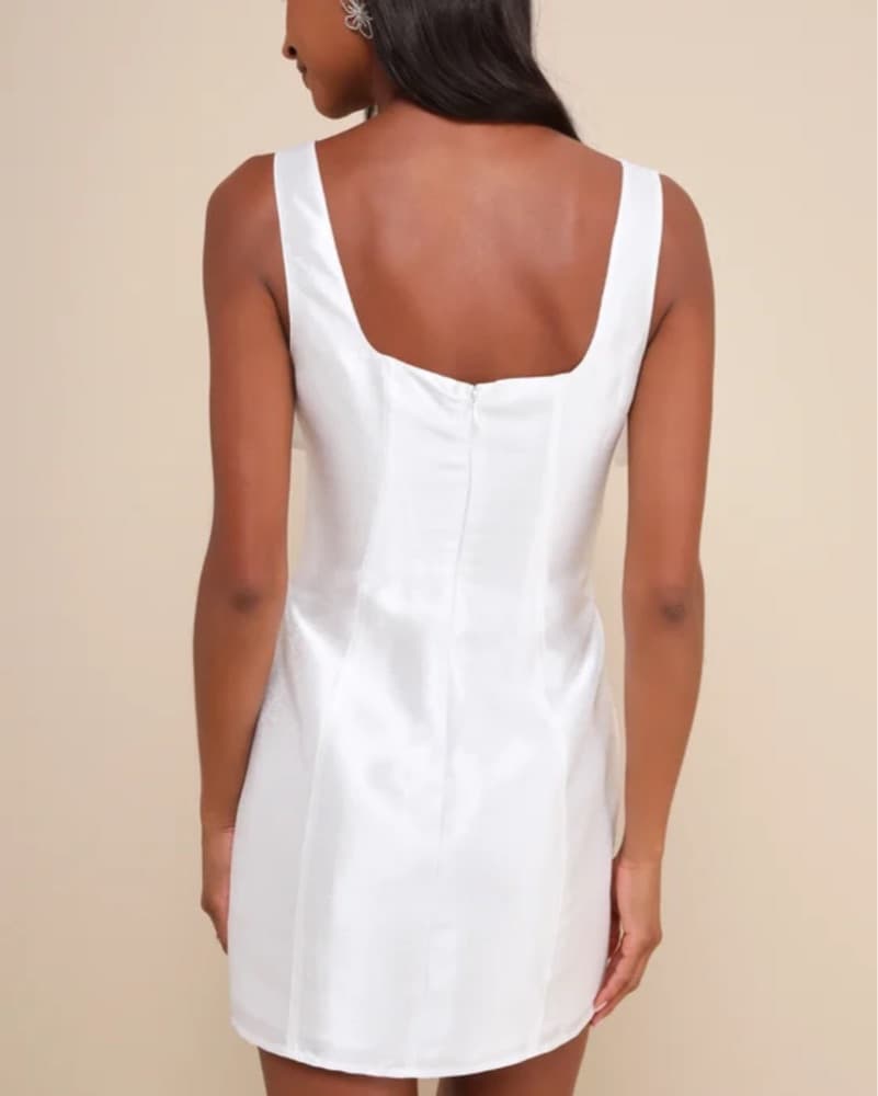Lulus White Bow Tie Dress - Image 2