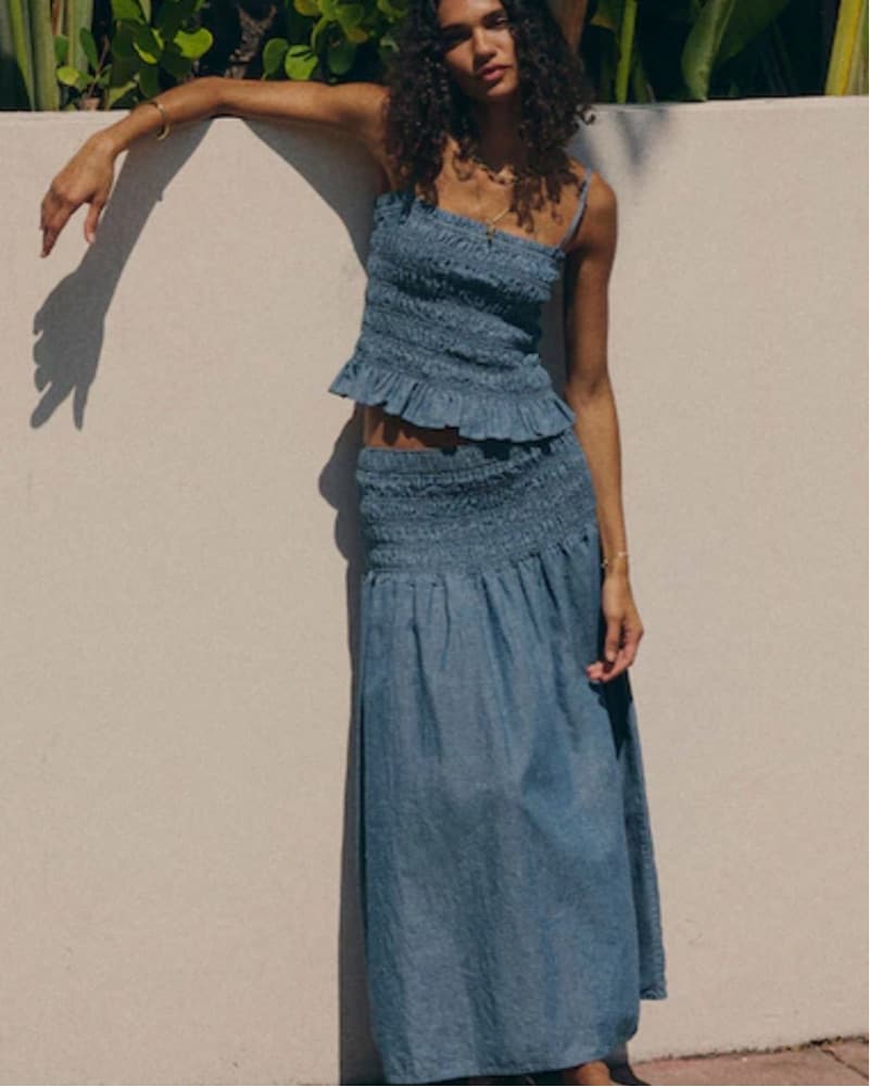 Madewell Ruched Denim Skirt Set  - Image 4