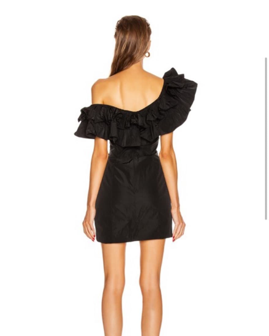 ALEXIS - Black Mini Ruffled Dress - Image 3