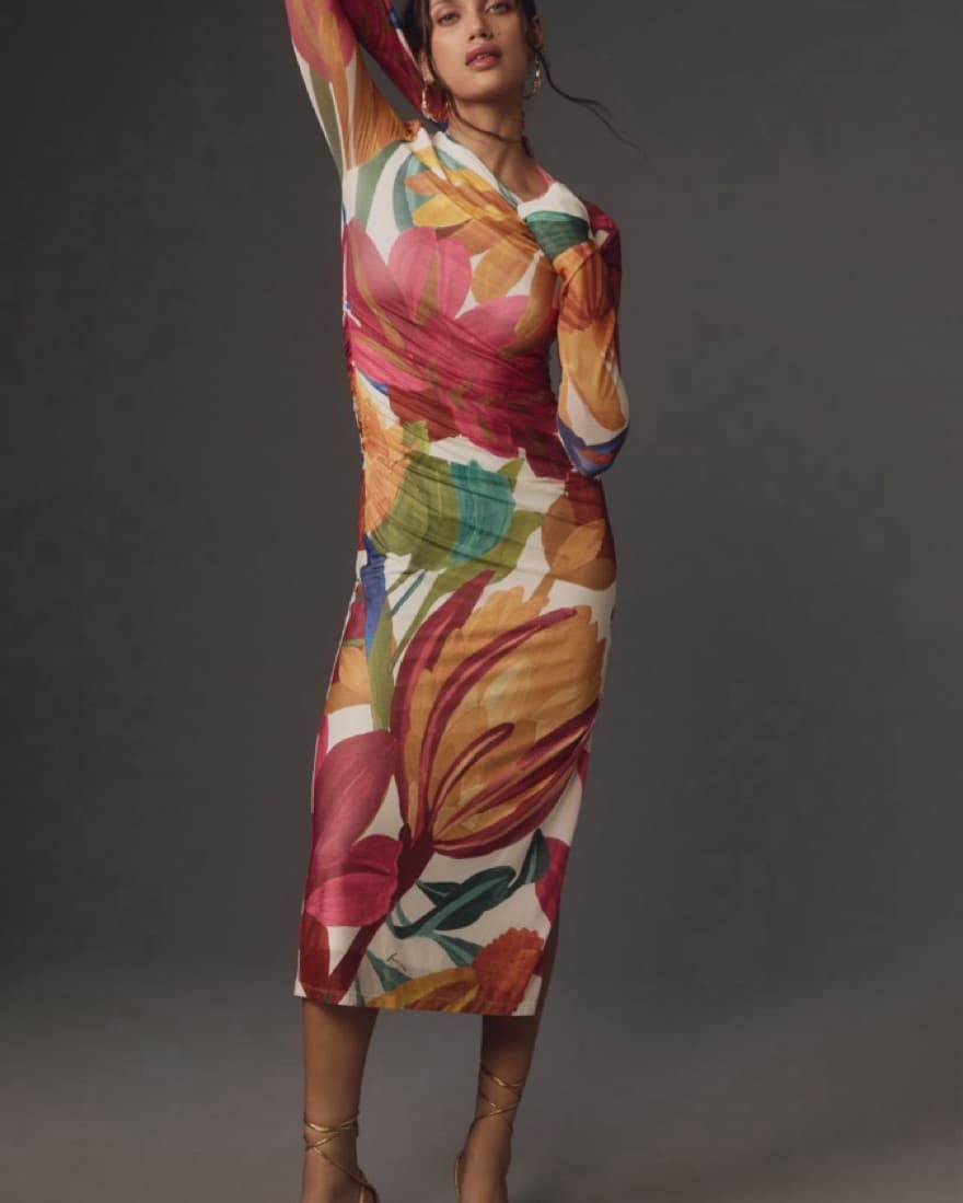 Farm rio Long Sleeve Floral Dress - Image 1