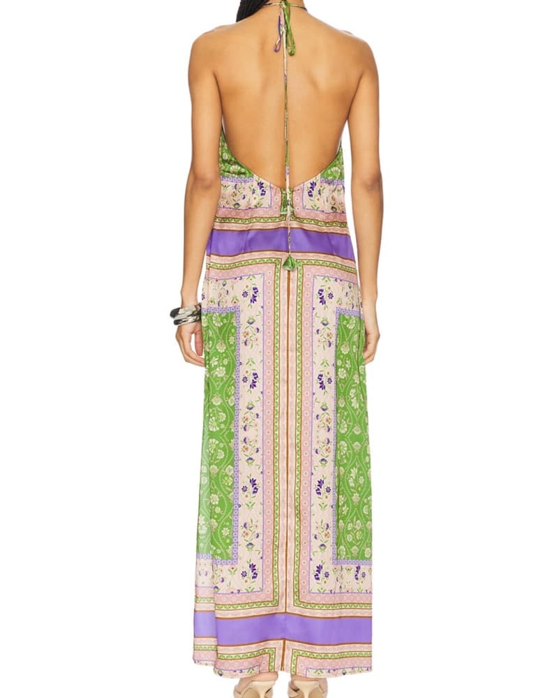 Satin Halter Maxi Dress - Image 4