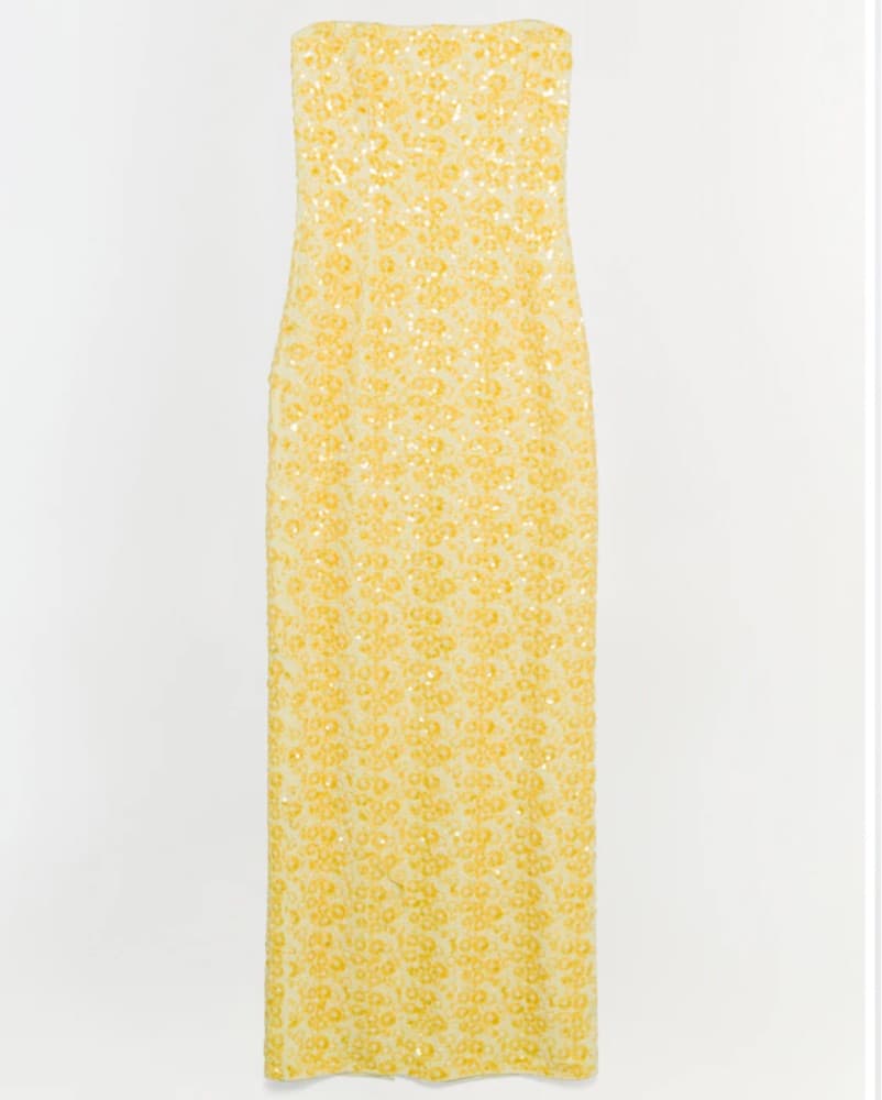 SIMKHAI Yellow Sequin Gown - Image 6