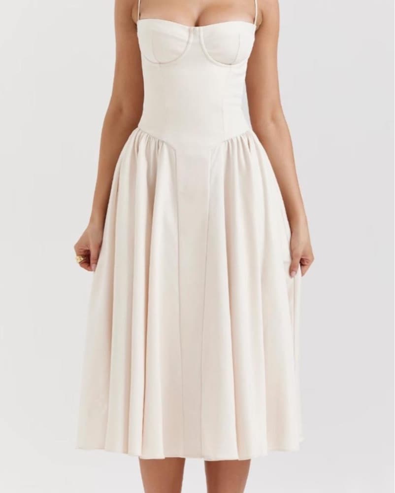 House Of Cb Samaria Vintage Cream Dress - Image 1