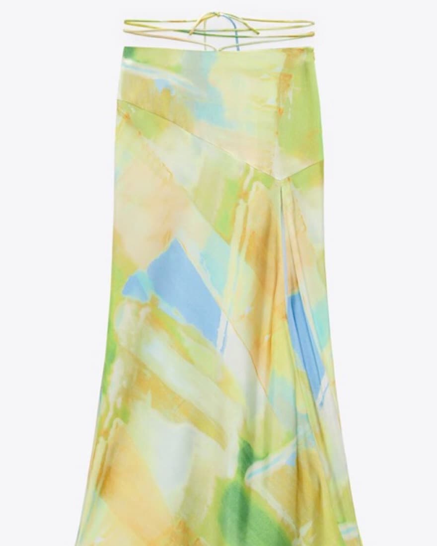 Silk High Slit Maxi Skirt  - Image 4