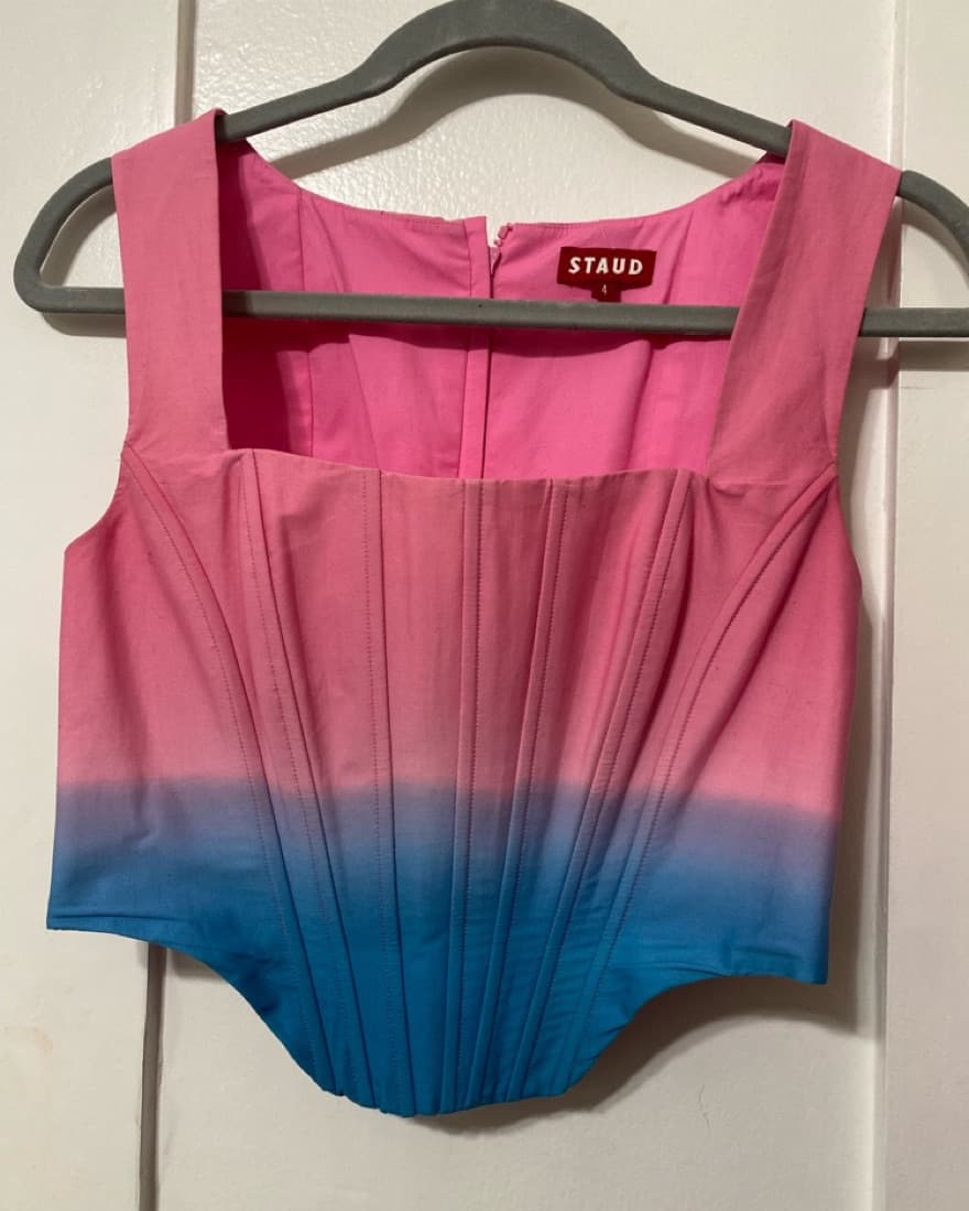 STAUD Ombre Pleated Corset Top - Image 2