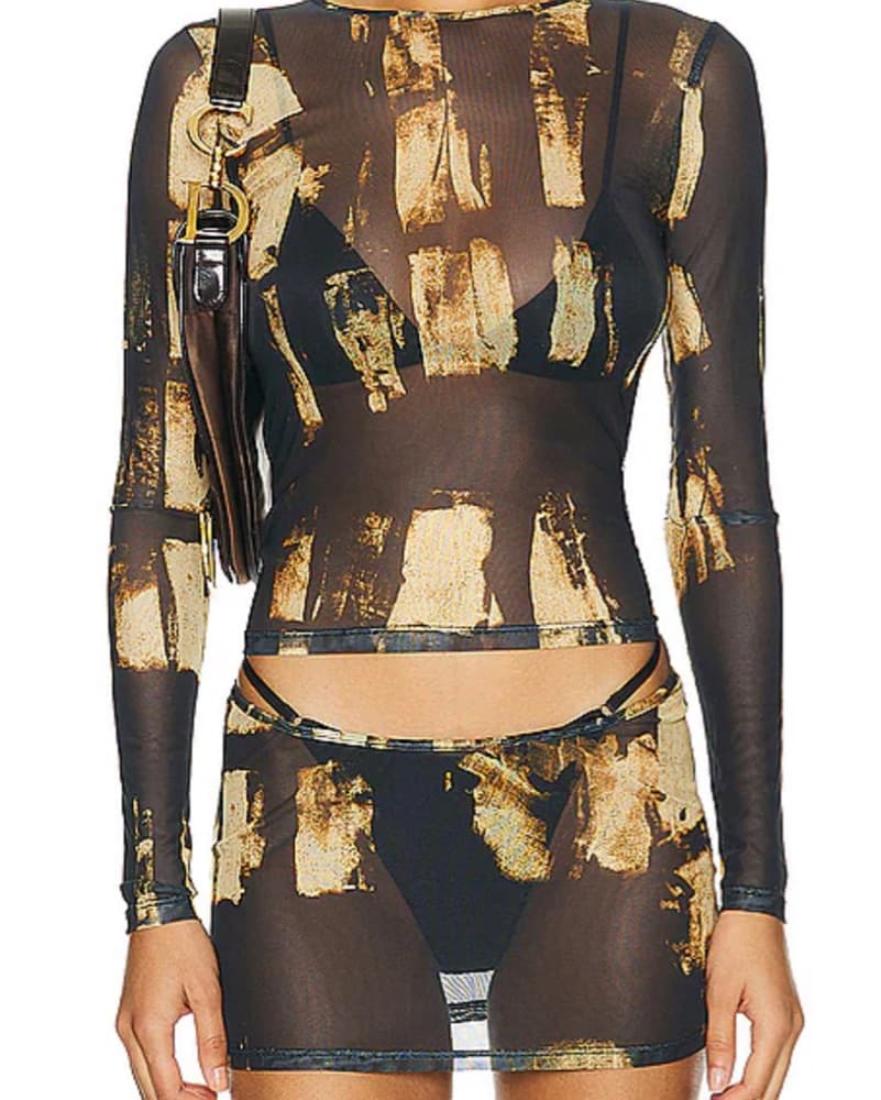 Miaou Elektra Mesh Mini Skirt  - Image 1