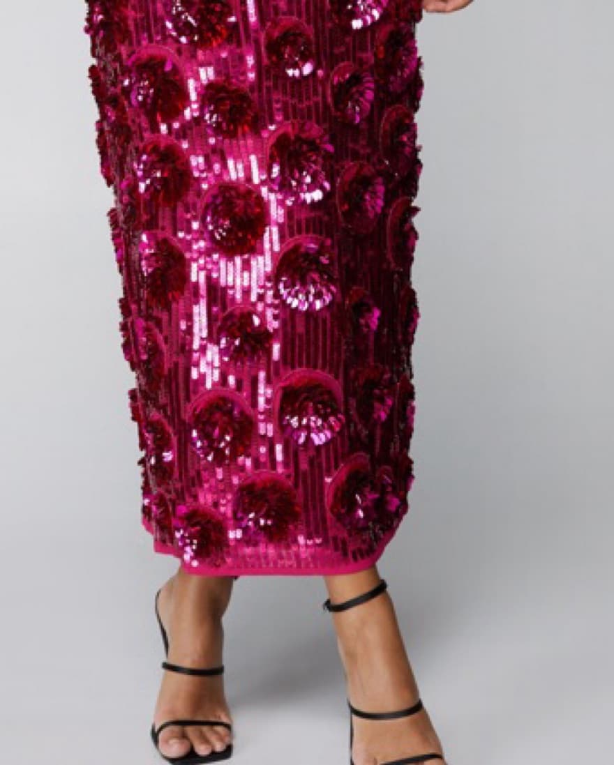 Nasty GAL 3D Sequin Floral Midi Skirt - Image 2