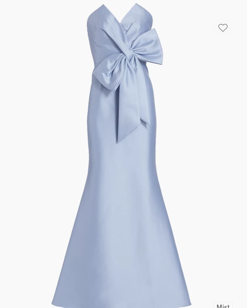 Badgley Mischka Blue Bow Gown - Image 2