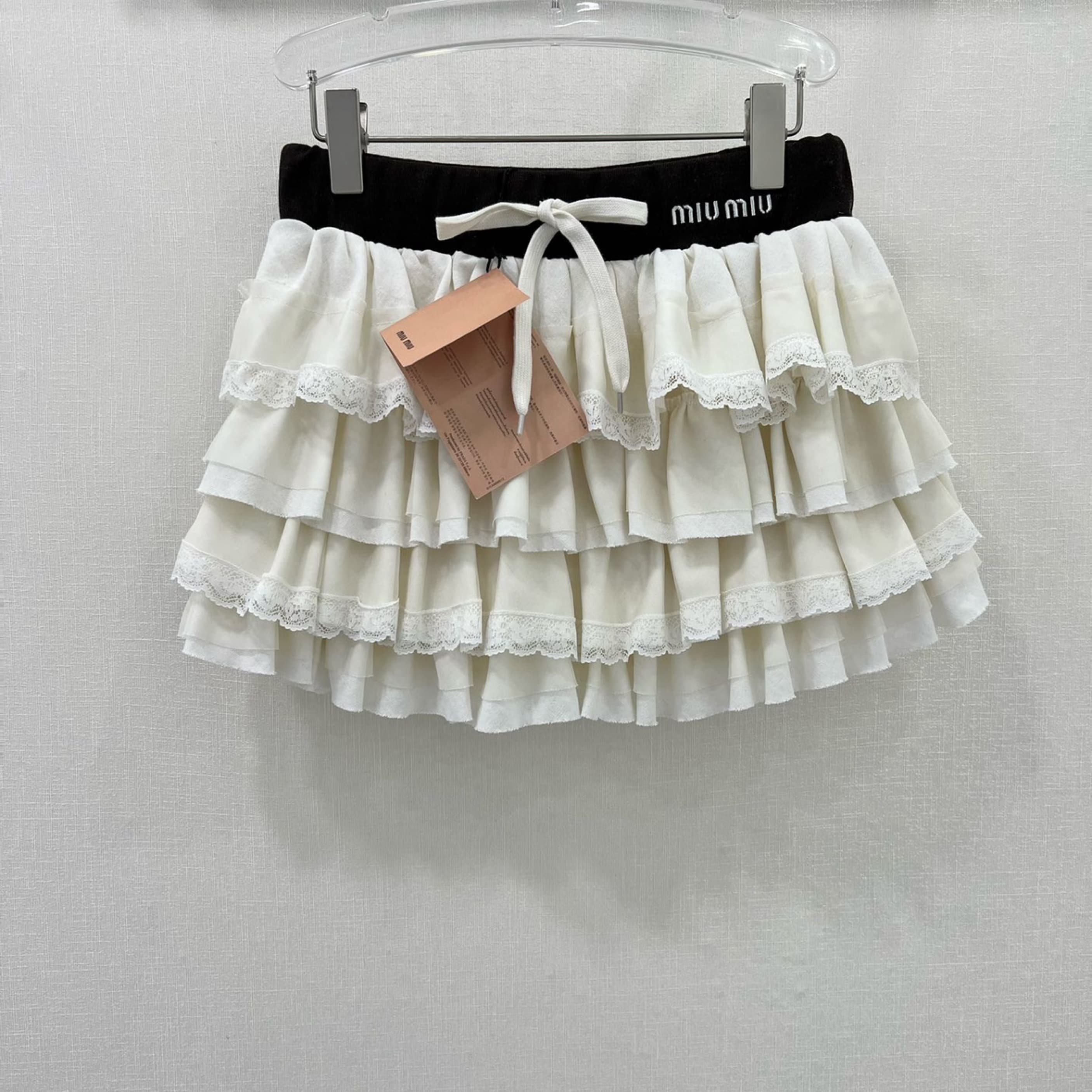 black band ruffle miu miu skirt - Image 1